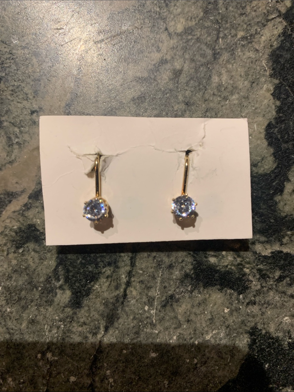14K HGE LIND CZ CLIP ON EARRINGS